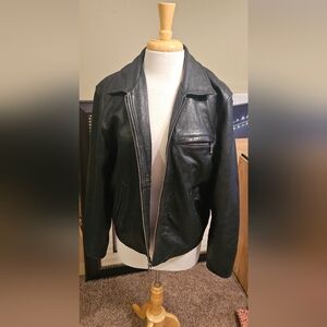 Men's Wilsons Black Leather Jacket Sz Small